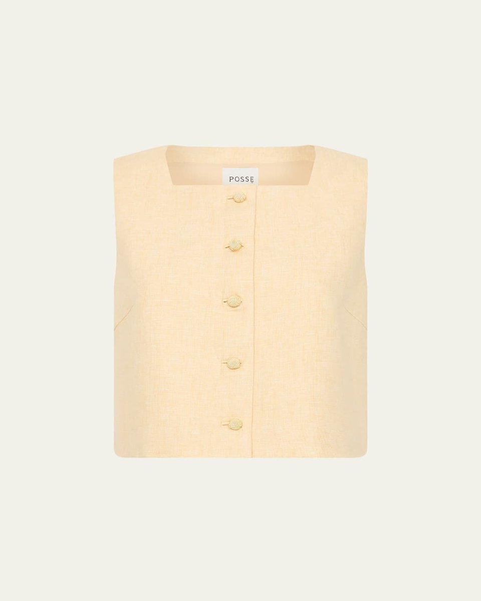 Rio Linen Cropped Vest
